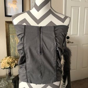 Bisou Bisou Gray Zipper Skirt